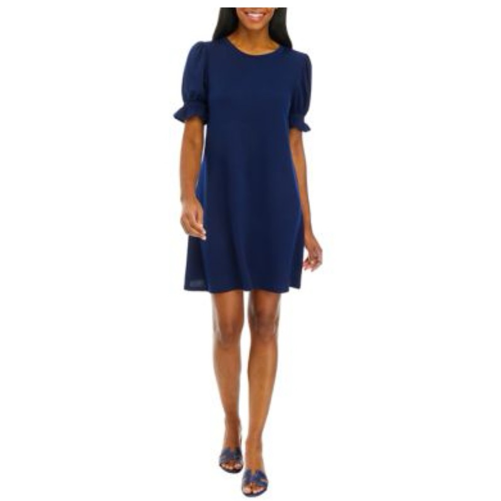 NWT Crown & Ivy Smocked Sleeve T-Shirt Dress - Harbor Navy
